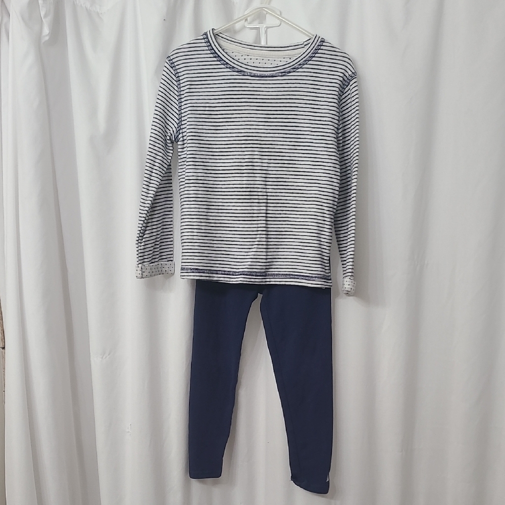 Cat & Jack Navy and White Polka Dot Top